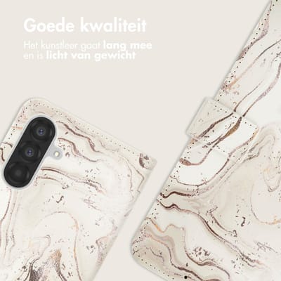 imoshion Hoesje - Geschikt voor Samsung Galaxy A26 - Design Bookcase smartphone - Sandy Marble