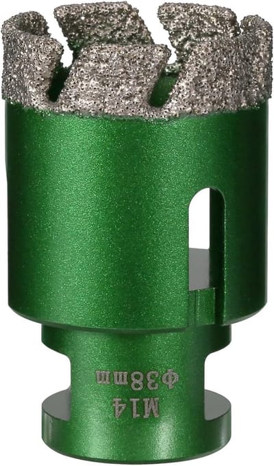 Tegelboor - Diamantboor Kroon - Materiaal Boren - Vacuüm Gesoldeerd - 38 mm M14 - Groen