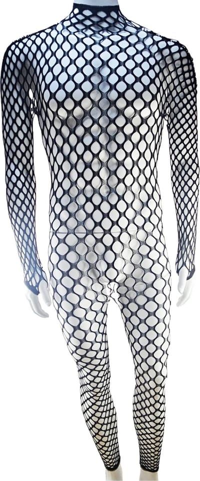 BamBella ® - Panty pak -Onesize - body suit - Heren- Erotische jumpsuit van kant Man lingerie Zwart kant gaas