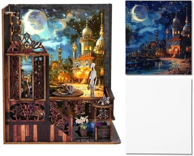 DIY Book Nook Kit met 3 LED Mode & licht fotolijstje- Premium Miniatuur bouwpakket - Magic huis - houten modelbouw- miniatuur poppenhuis-handgemaakt houten model- Poppenhuis – Voor 14 jaar + – Halloween