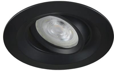 LED inbouwspot Adrian -Rond Zwart -Warm Wit -Dimbaar -3W -Philips LED