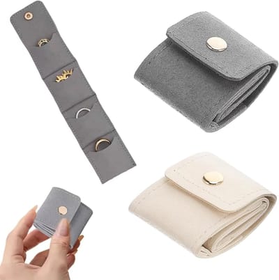 Mini Reis Sieraden Organizer - Vouwbare Tas met Compartimenten voor Oorbellen, Ringen en Kettingen - Perfect voor Op Reis en Thuisgebruik