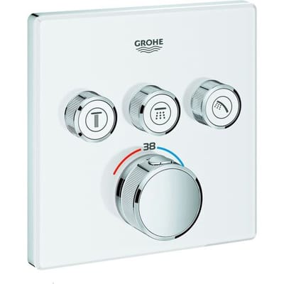 GROHE Grohtherm SmartControl Thermostatiche Douchekraan - Inbouw mengkraan - Met omstelling -Vierkant - Wit