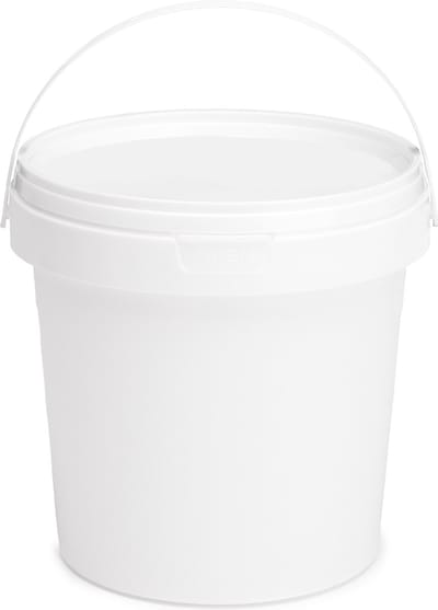 1x Garronda Emmer Met Deksel - 1 L - Verpakkingsemmer - Emmertje - Rond - Wit GD-PL-BIS-Whit