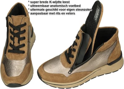 Solidus -Dames - bruin - sneakers - maat 36.5