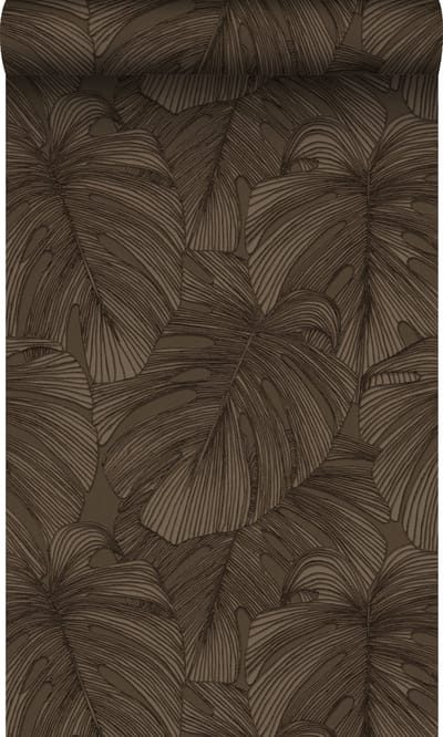 Origin Wallcoverings behang 3D-motief bladeren donkerbruin - 50 x 900 cm - 347921