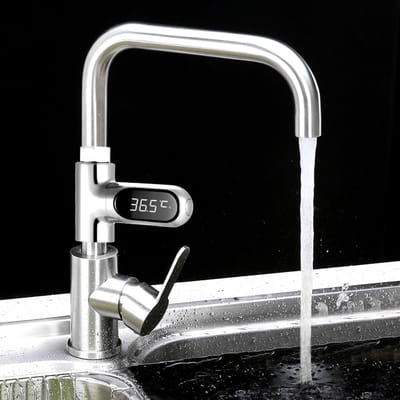 LED Digitale Douche Temperatuur Display 0~100 graden Celsius Badwater Thermometer Celsius/Fahrenheit Weergave zilver