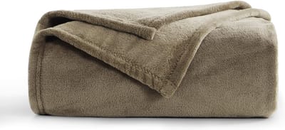 Zachte Flanellen Fleecedeken 130x150 cm - Warme Bank- en Plaiddeken Taupe