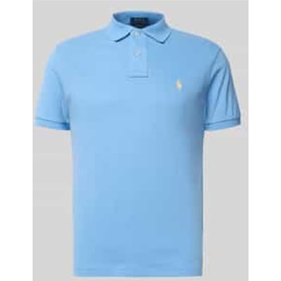 Custom slim fit poloshirt van puur katoen