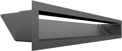 Ventilatie rooster - Luchtuitlaat - Schoorsteen ventilatie - 45 graden inlaat - 9 x 80 cm - Zwart