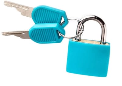 Dailygoods- Hangslot Hoogwaardig Materiaal - Klein Formaat - 2 Sleutels - Duurzaam - Lichtgewicht - Ideaal voor Koffer/Tas - Slot