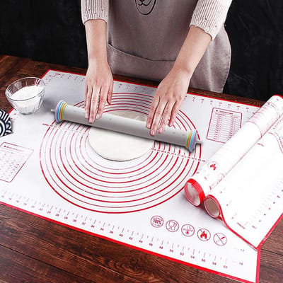 Aanpasbare deegroller met siliconen bakmat - Perfect voor deeg en fondant