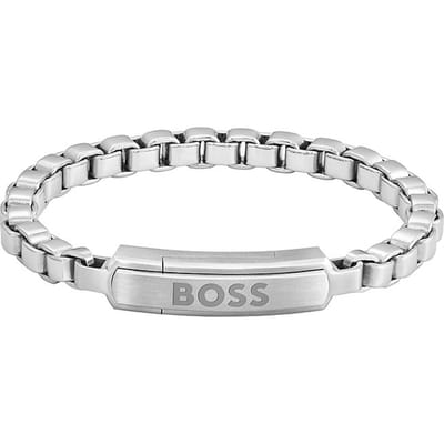 BOSS HBJ1580596M DEVON Heren Armband - Schakelarmband - Sieraad - Staal - Zilverkleurig - Venetiaans - 19 cm lang
