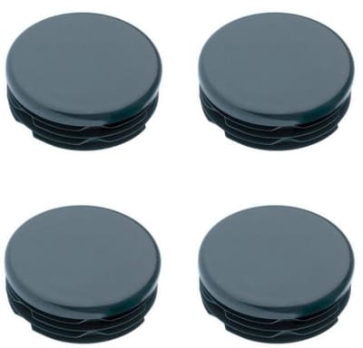 Inslagdop/meubeldop zwart rond Ø 5 cm en hoogte 0,4 cm van kunststof - Set van 4 stuks