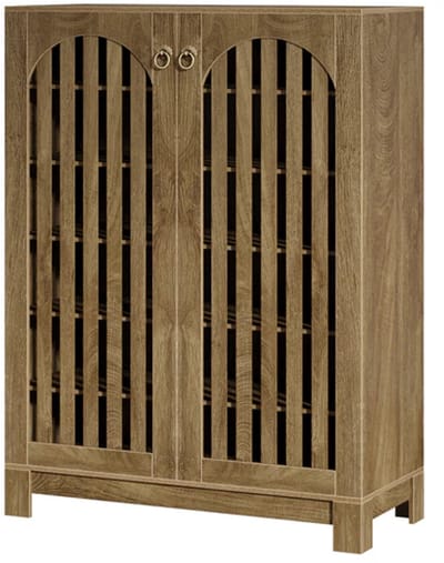 DMG Supply Schoenenkast - 6 Lagen - Lamellendeuren - 73 x 35 x 109 cm - Bruin - MDF
