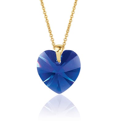 Montebello Ketting Fleur HG557 - Swarovski Hart - 925 Zilver Verguld - Ø14mm - 50cm