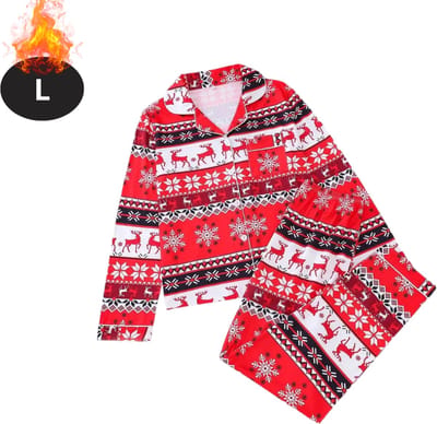 Bovista Kerst Pyjama - Dames - Kerstpyjama - Vrouwen - Slaapkleding Volwassenen - Set - Broek - Shirt - Christmas - Maat L