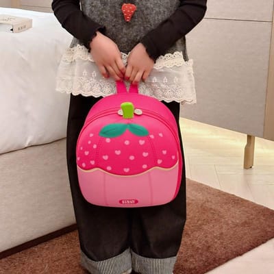 Kinder Eierschaal Tas Schattig Aardbeien Ontwerp Kleuterschool Schooltas Jongens en Meisjes Veelzijdige Cartoon Kleine Schooltas
