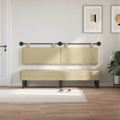 vidaXL - Hangend - hoofdbord - Lichtgroen - Grijs - Corduroy - stof