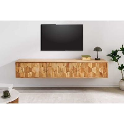 Zwevend tv meubel 3D acaciahout 160 cm