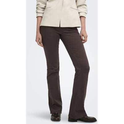 Only bruine dames broek   Blush   Flared fit   5-Pocket zakken   Knoop- en ritssluiting   Regular waist Bruin S/32