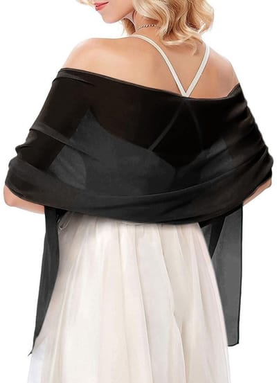Elzusha - Chiffon sjaal - Elegante halsdoek - Zijden zacht en ademend - 155 x 50 cm - Premium polyester - Perfect voor avondjurken - Stijlvolle acc...
