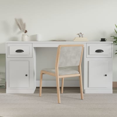 vidaXL - Bureau - met - kast - bewerkt - hout - wit