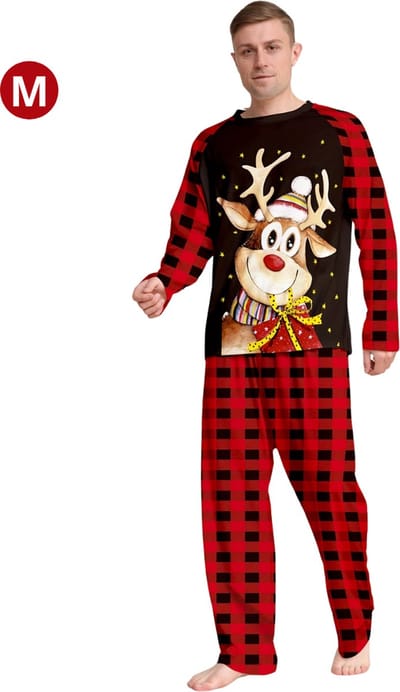 Livano Kerst Pyjama - Heren - Kerstpyjama - Mannen - Volwassenen - Set - Broek - Shirt - Christmas - Maat M
