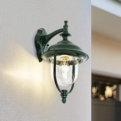 Lindby - Wandlamp buiten - 1licht - Aluminium, kunststof - H: 42.3 cm - E27 - groen, transparant
