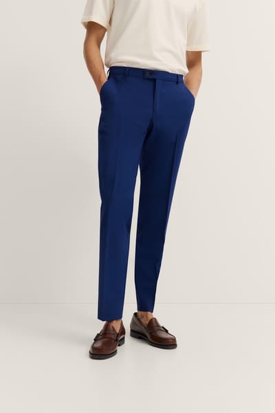 Bugatti Herren Pantalon met vouw en fijne structuur
