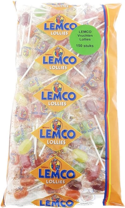 Lemco | Knots Vruchten lollies | 150 stuks | Omdoos 5x