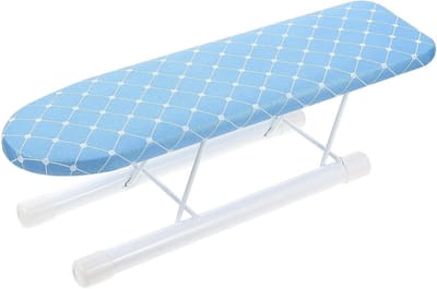 Inklapbare Mini Strijkplank - Tafelstrijkplank Opvouwbaar - Kreukels Verwijderen - Ruimtebesparend Compact - 35.5 cm - Hemelsblauw