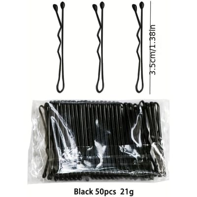50pcs Mini Pinces à Cheveux pour 3.5cm, Barrettes Métalliques Mignonnes avec Design Creux, Parfaites pour Coiffer & Soigner les Cheveux noir