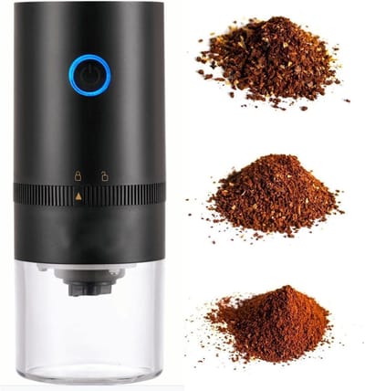 Koffiemolens - Draagbare Elektrische Koffiemolen - 3 Maalinstellingen (Fijn/Medium/Grof) - USB-C Oplaadbaar - Zwart