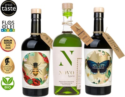 Nobleza del Sur - ECO-DAY & NIGHT & NOVO Premium Olijfolie Trio - Spaanse Olijfoliën | Luxe Cadeauset voor Fijnproevers