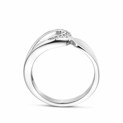 Zilveren Gerhodineerde Ring met Zirkonia 1341879 – 925 Zilver