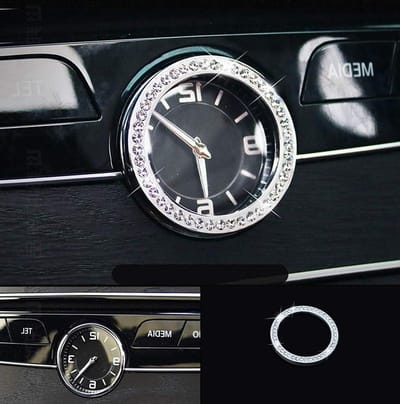 Dashboard Decoratie - Auto Interieur Accessoires - Auto Verfraaien - Aluminium Legering Strass - 1 stuk/set - Zilver