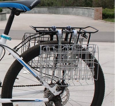 Fietsmand Afneembaar - Vouwbaar Opbergrek - Fietsen Boodschappen - Draagbaar Ontwerp - 32.5x20x20 CM - Zwart