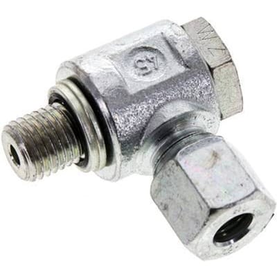 8L & M12x1.5 Verzinkt Stalen Swivel Joint Snijringkoppeling Buitendraad 315bar NBR O-ring Draaibaar ISO 8434-1