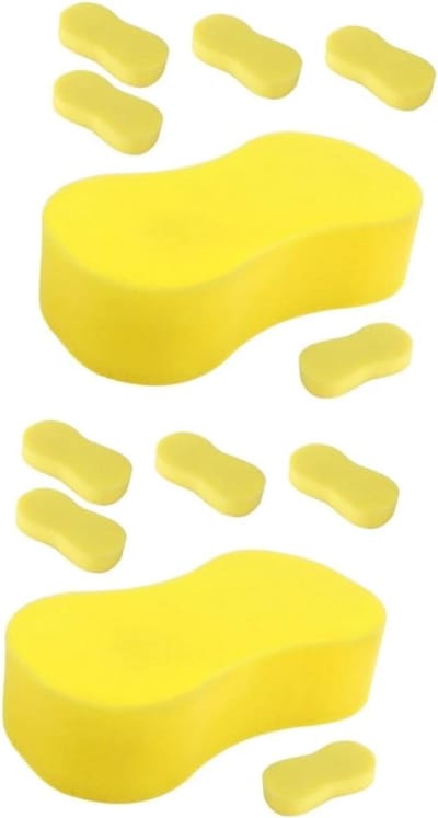 Autowas Spons - Reinigingsspons Auto - Auto Reinigen - Zacht voor Lak - 10x10x10 cm - Geel