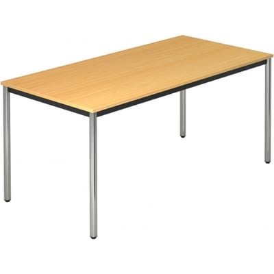 Vergadertafel DR16 »Barcelona« 160x80 cm rechthoek onderstel zilver
