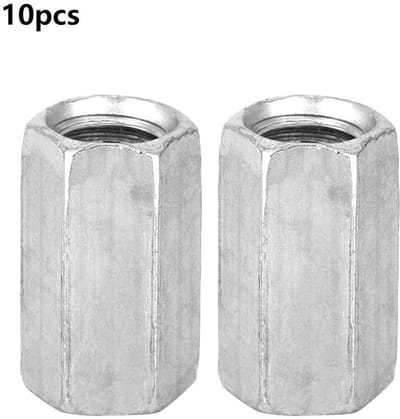 Dailygoods- Koppelingsmoeren 10 Stuks - Zeskantmoeren - Koolstofstaal - Verzinkt - M8 x 20/28/30/40 - Hoge Sterkte - Moeren