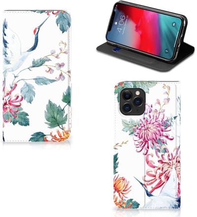 Apple iPhone 11 Pro Hoesje maken Bird Flowers