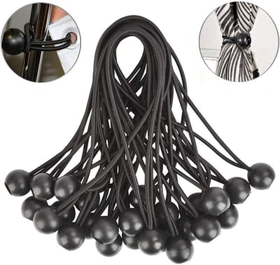 "Tarp Spanbanden 3.5mm Zwart 15cm – Set van 30 – Sterke Plastic Knoppen – Duurzame Tarp Fixatie – Weerbestendig en Praktisch "