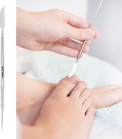 MEDLUXY® Pro - Excavator & Nagelriemmesje - RVS - Totale lengte 16.5 cm - Pedicure combinatie instrument ingegroeide nagels [hoekheffer, naillifter, nagellifter , bokkepootje]