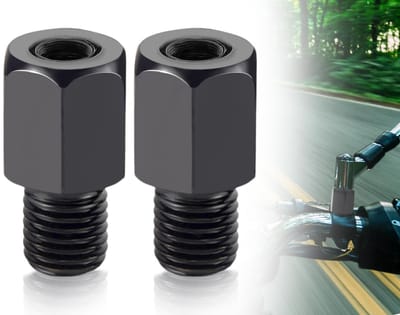 Dailygoods - Spiegeladapter - Universele motorfietsaccessoire - Zwart - M8 naar M10 - Eenvoudige installatie - Geschikt voor bromfietsen