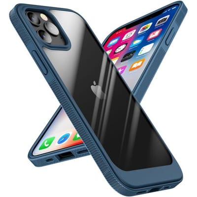 ShieldCase telefoonhoesje geschikt voor Apple iPhone 13 Pro Max hoesje TPU met rand - blauw/transparant - Shockproof hoesje - Extra robuuste rand - Beschermhoesje - Shockproof Hardcase - Siliconen bumper