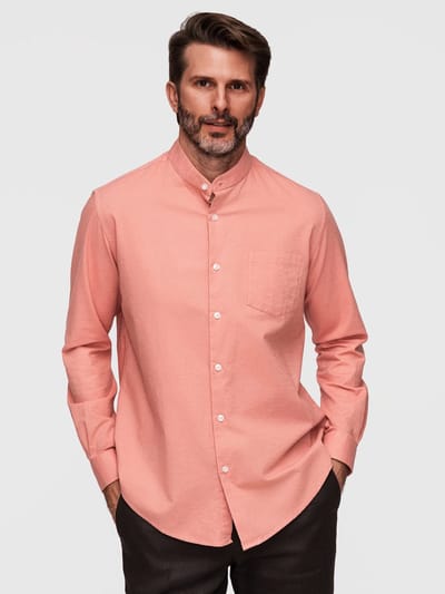 OMBRE Overhemd - Regular Fit - Linnen - Lange Mouw Roos S