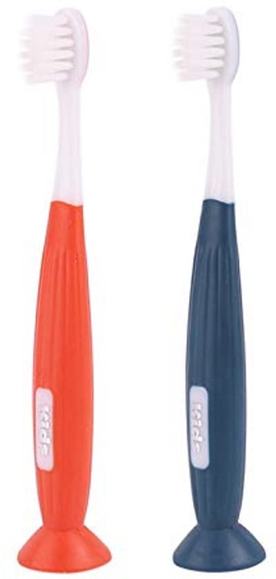 Zachte Tandenborstel voor Kinderen met Zuignap - Handmatige Tandenborstel 6-12 Jaar (2 Pack)