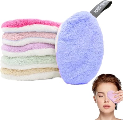 Set van 6 Herbruikbare Make-up Pads van Katoen - Geschikt voor Alle Huidtypes, Zachte Reiniging en Make-up Verwijdering, Verkrijgbaar in 6 Kleuren